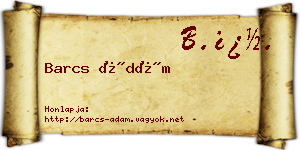 Barcs Ádám névjegykártya